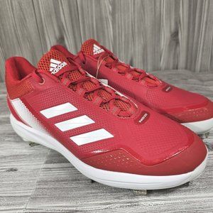 Adidas Icon 7 Boost Baseball Metal Cleats-White/Red-S23861- Men's Size 12.5 NEW